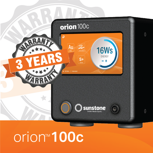 Infographic of the orion 100c welder 3 year warranty.